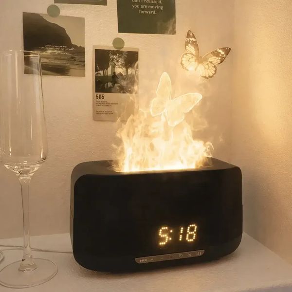 Увлажнитель воздуха ночник с эффектом пламени Bluetooth колонка 7835 фото