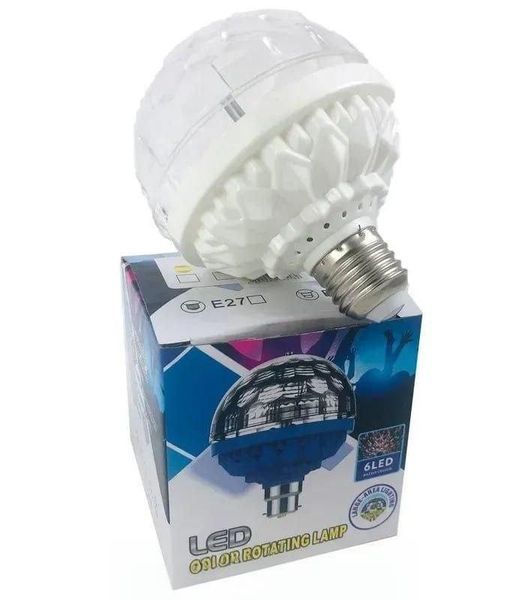 Світлодіодна диско лампа в патрон COLOR ROTATING LAMP E27 NE277 фото