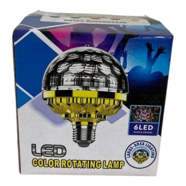 Світлодіодна диско лампа в патрон COLOR ROTATING LAMP E27 NE277 фото