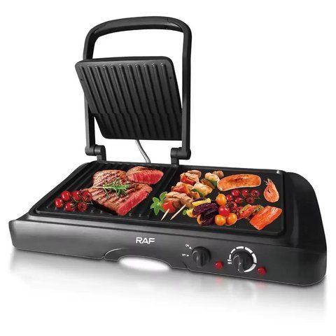 Контактный гриль 2 в1 и полотно для жарки на 1600W RAF R.2695 Электрогриль для кухни R2695 фото