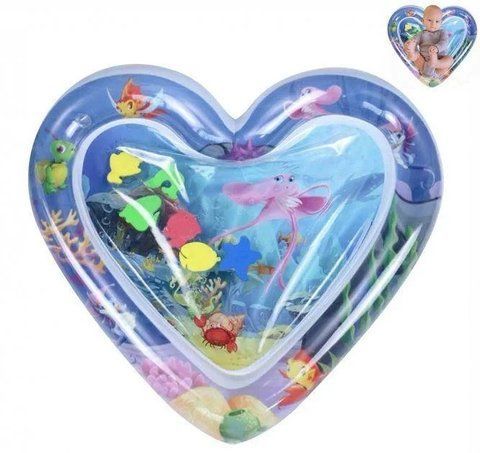 Коврик развивающий AirPro Сердце водяное детский надувной BABY SLAPPED PAD 63x63x8 cm SIZE6363 фото