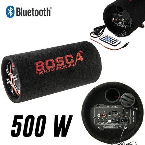 Колонка беспроводная Сабвуфер 5" Bluetooth FM 12В и 220В 500W BOSCA черная BOS500 фото