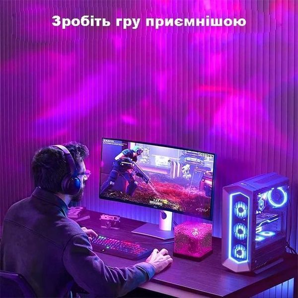Ночник проектор КУБ с проекцией воды Настольная RGB лампа с эффектом водяной волны NNK22 фото