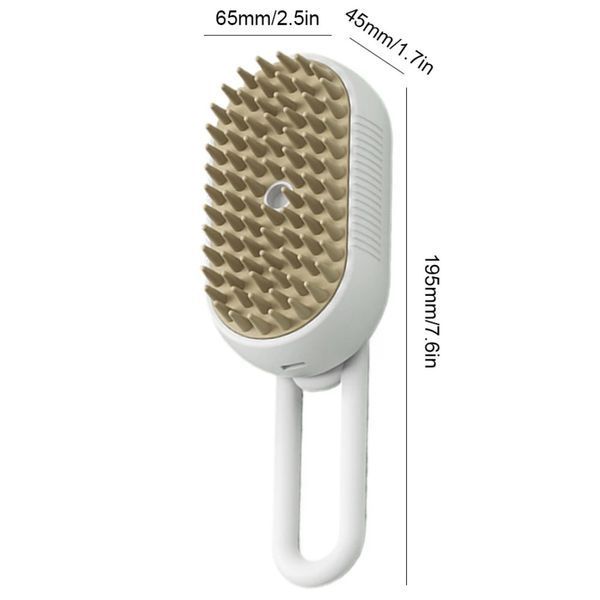 Щетка расческа с паром для кошек и собак, от USB, Steamy Brush XL-889, Белая / Щетка для вычесывания шерсти XL8893297 фото