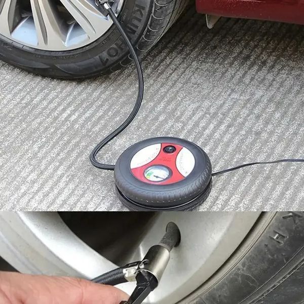 Автомобільний компресор у формі колеса 12V, 260 PSI / Автокомпресор для швидкого підкачування коліс KL013 фото
