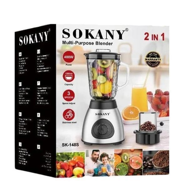 Многофункциональный стационарный блендер Sokany 400Вт с объемом чаши 1.5л SK-148 SK148 фото