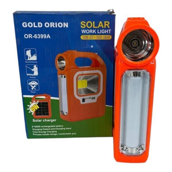 Портативна сонячна станція Power Bank ORION OR-6399A кемпінгова лампа із сонячною панеллю OR6399A фото