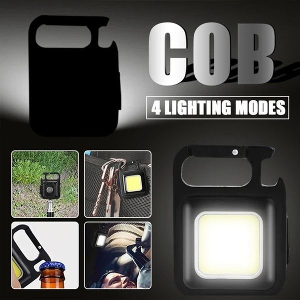 Фонарик брелок аккумуляторный LED COB c карабином и магнитом 500 mAh LED233 фото
