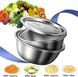 Многофункциональный кухонный набор из нержавеющей стали 3 в 1 Metal Basket Cutter Миска дуршлаг и терка MBC31 фото 3