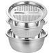 Многофункциональный кухонный набор из нержавеющей стали 3 в 1 Metal Basket Cutter Миска дуршлаг и терка MBC31 фото 5