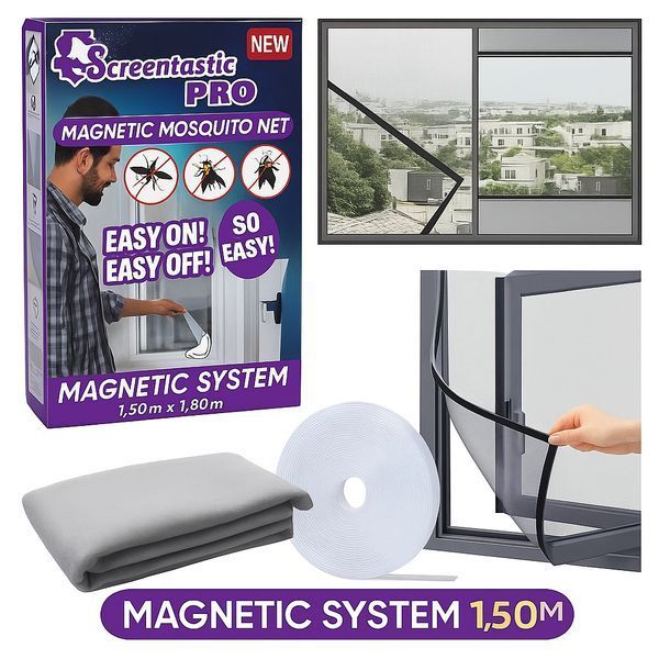 Сітка антимоскітна на вікно 150*180см Magnetic System Біла MAG150 фото