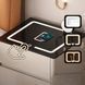 Умная прикроватная тумба QYJXF02 со встроенным кодовым сейфом, Bluetooth-колонкой и USB, сенсорная подсветка, экокожа, серая QYJXF02 фото 5