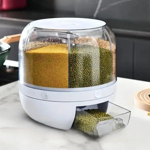 Диспенсер для зберігання сипких продуктів круп з дозатором на 6 відділень. DISP60 фото