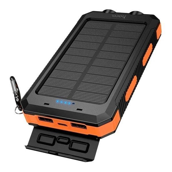 Павербанк HOCO J164 Platinum Solar 8000mAh 2USB/Type-C с солнечной панелью и фонариком J164 фото