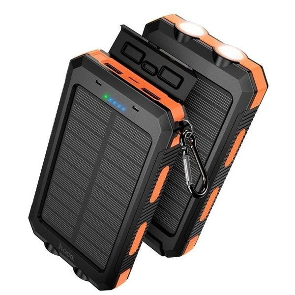 Павербанк HOCO J164 Platinum Solar 8000mAh 2USB/Type-C с солнечной панелью и фонариком J164 фото