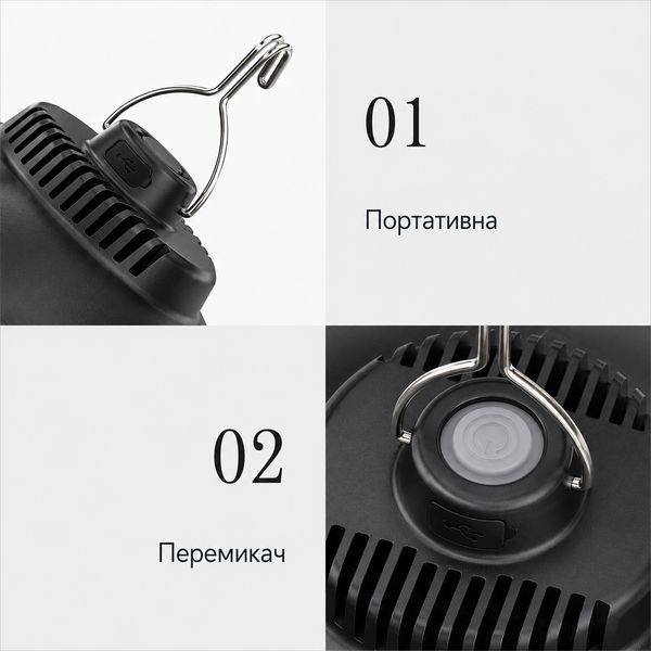 Аккумуляторная кемпинговая лампа Lamp SSP-09 18&times;8 см, 200Lm, с USB-зарядкой и подвесным крючком SSP09 фото