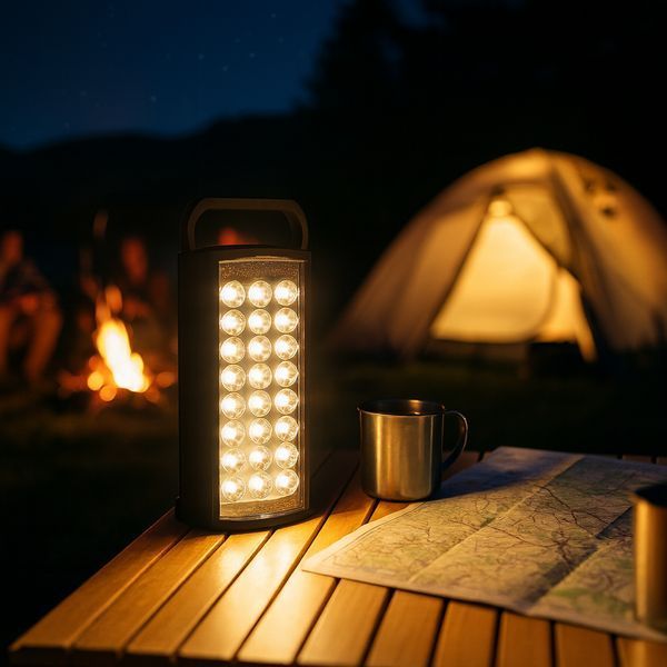 LED-ліхтар акумуляторний чорний корпус HER-TEX HT-2626, 24 діоди, USB, до 80 годин BLEHT2626 фото