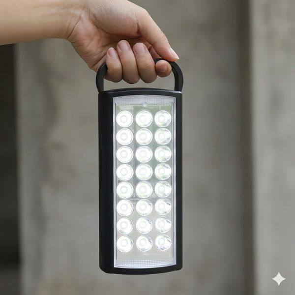 LED-ліхтар акумуляторний чорний корпус HER-TEX HT-2626, 24 діоди, USB, до 80 годин BLEHT2626 фото