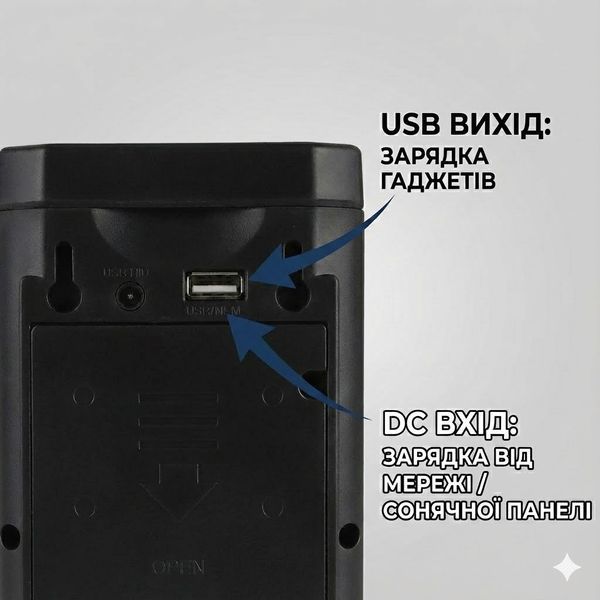LED-ліхтар акумуляторний чорний корпус HER-TEX HT-2626, 24 діоди, USB, до 80 годин BLEHT2626 фото