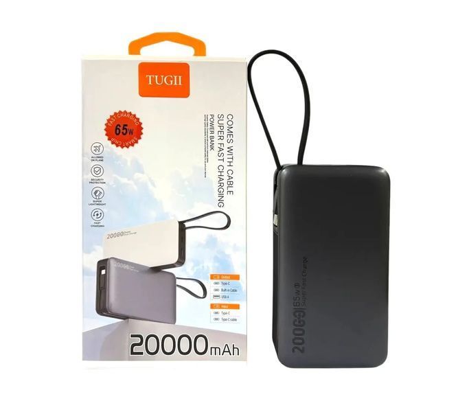 Внешний аккумулятор (power bank) 20000мАч PD 65Вт QC 22,5Вт Laptop/Macbook TUGII Y45 TUGIIY45 фото