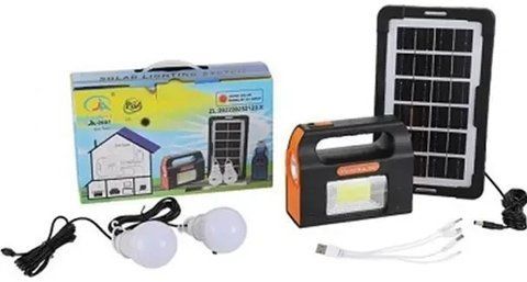 Сонячна зарядна станція + LED ліхтар Junai JA-2007 з лампочками + Power Bank JA2007 фото