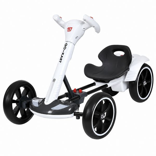 Дитячий складний електромобіль Go-Kart з акумулятором та пультом електрокар Білий M60722 фото