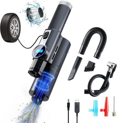 Автомобільний пилосос 4 в 1 Vacuum USB 120 Вт Потужний пилосос з компресором для авто LY-8018 LY8018 фото