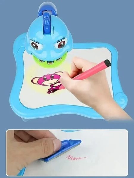 Дитячий столик проектор для малювання Projector Painting набір з проектором, 24 слайди, фломастери Синій PPI24 фото