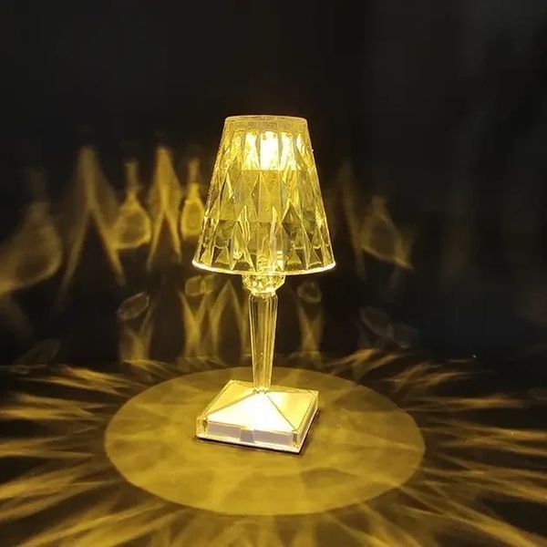 Декоративний LED світильник нічник Diamond light Діамант світлодіодний кришталевий на акумуляторі USB LCY1203 фото