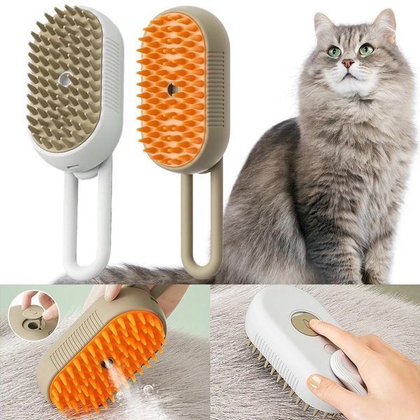 Щетка-массажер-спрей паровая Pet Spray Massage Brush 3в1 для вычесывания собак и кошек Белый MB31 фото