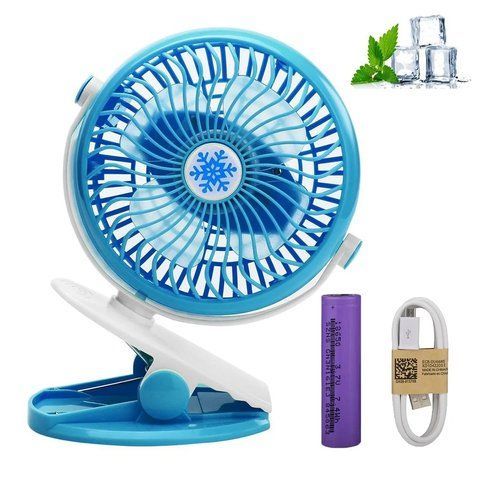 Портативний настільний міні вентилятор Moltis на прищіпці Mini Fan WX 6503 ABS-пластик Blue WX6503 фото