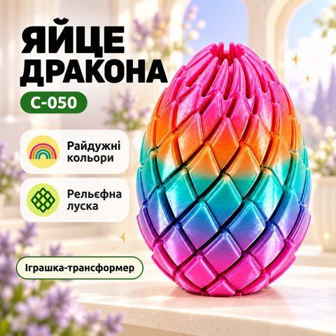 Іграшка-трансформер &laquo;Яйце дракона&raquo; C-050, різнокольорова фігурка з рельєфною лускою C050 фото