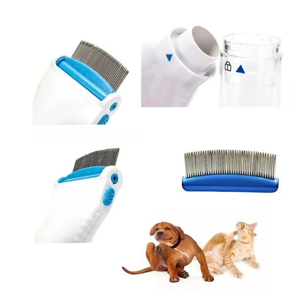 Расческа электрическая для удаления вшей и блох V-Comb Licetec с вытяжкой электро гребень от паразитов белый COMB240 фото