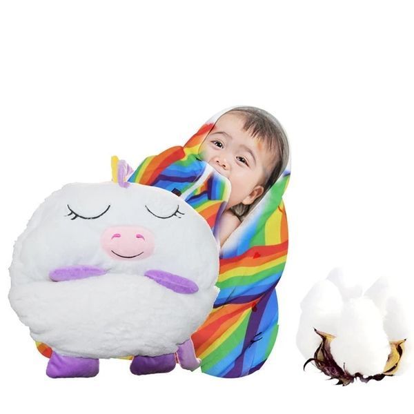 Дитячий спальний мішок-плюшева іграшка подушка Єдиноріг Baby sleeping bag Size S WHITE 3в1 теплий BSB31 фото