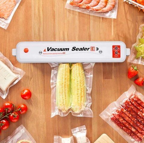 Вакуумний пакувальник продуктів білий Vacuum Sealer кухонний вакууматор для дому SEAL270 фото