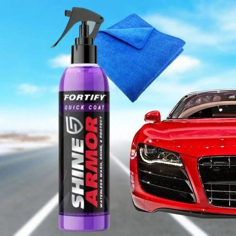 Полироль для удаления царапин с кузова авто Shine Armor спрей для блеска и защиты автомобиля SHA236 фото