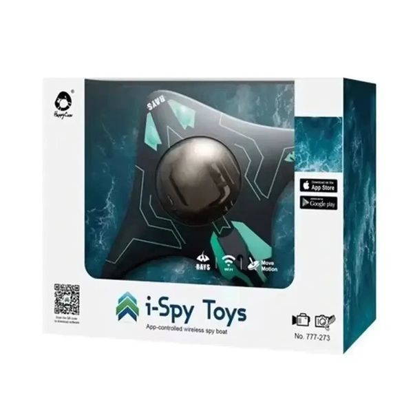 Катер на радіокеруванні з Wi-Fi камерою I-SPY RAYS 18 см. керування з програми, підсвічування, фото, відеозйомка ISPYRAYS18 фото