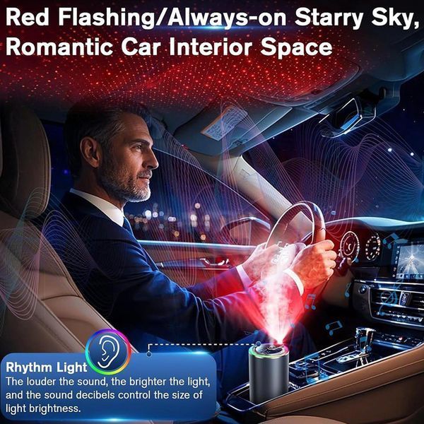 Розумний автомобільний очищувач повітря Starry Sky Summit / Аромадифузор від USB 5 режимів 5094646 фото