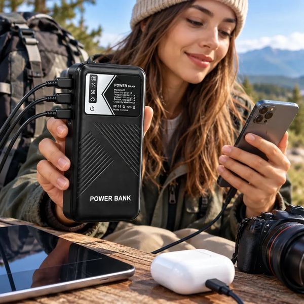Повербанк 40000mAh, LED-дисплей, 3 USB, А 14, Чорний / Павербанк / Зовнішній акумулятор / Повербанк для телефону / Power Bank 234635198 фото