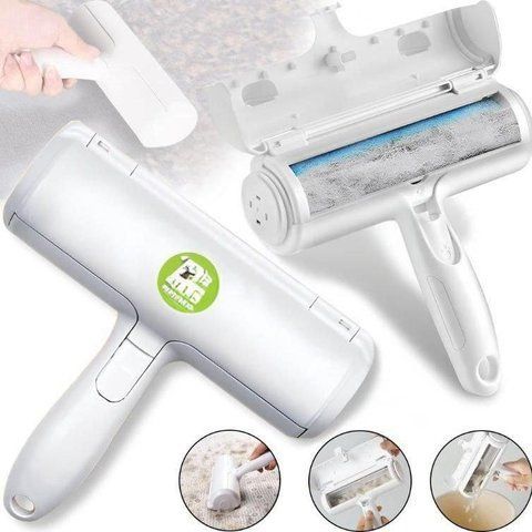 Щетка для сбора и удаления шерсти животных Белая Pet Hair Remover Roller ролик с контейнером для чистки PET20205 фото