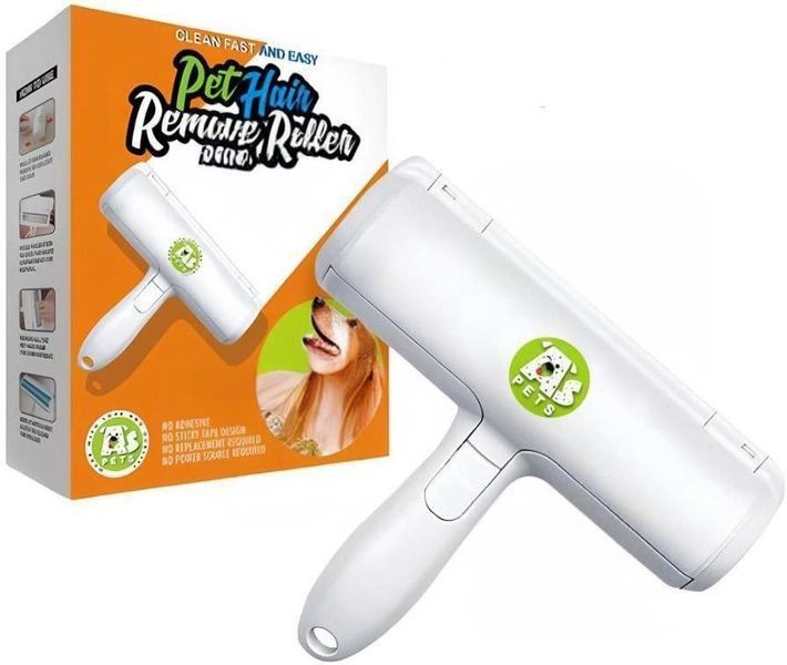Щетка для сбора и удаления шерсти животных Белая Pet Hair Remover Roller ролик с контейнером для чистки PET20205 фото
