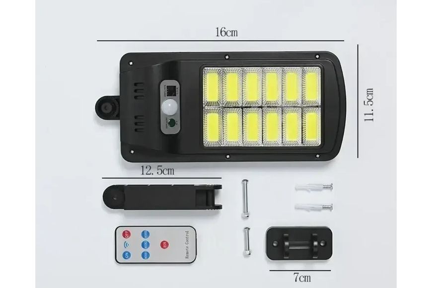 Вуличний&nbsp;ліхтар на сонячній батареї LED Solar Street Light BK-128B-12COB з&nbsp;датчиком руху та&nbsp;пультом BK128B фото