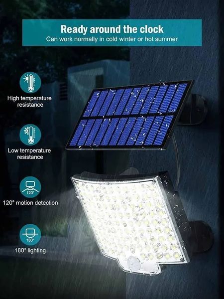 Светильник на солнечной батарее с датчиком движения Solar wall lamp BL-104-SMD SMD104 фото