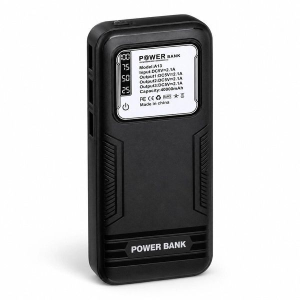Повербанк 40000mAh, LED-дисплей, 3 USB, А 13, Чорний / Павербанк / Power Bank / Зовнішній акумулятор 234635089 фото