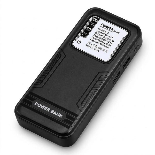 Повербанк 40000mAh, LED-дисплей, 3 USB, А 13, Чорний / Павербанк / Power Bank / Зовнішній акумулятор 234635089 фото