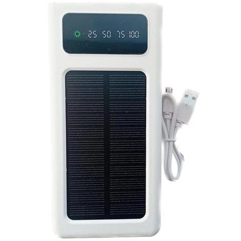 УМБ Power Bank Solar 50000mAh повербанк 4 в 1 із сонячною панеллю, екраном, ліхтариком White SW50 фото