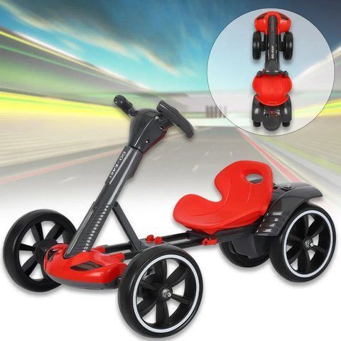 Дитячий електромобіль Go-Kart / Червоний електрокарт з EVA колесами / Максимальна швидкість 6 км/год HL-B6 REDHLB6 фото