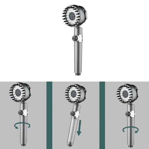 Душевая лейка массажная 4в1 Shower Head 360&deg; кнопка выключения воды, 3 режима, массажные шипы NN2554 фото