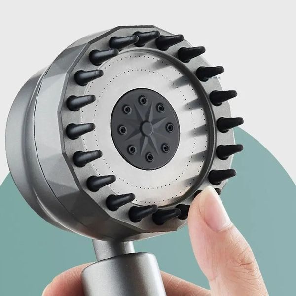 Душевая лейка массажная 4в1 Shower Head 360&deg; кнопка выключения воды, 3 режима, массажные шипы NN2554 фото