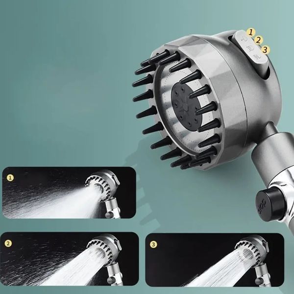 Душевая лейка массажная 4в1 Shower Head 360&deg; кнопка выключения воды, 3 режима, массажные шипы NN2554 фото